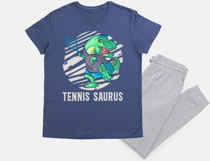 Pigiama Tennis Saurus T Rex Dinosauro Tennista