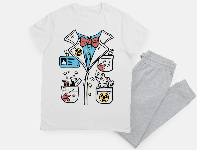Pyjama tenue de chimiste scientifique fun nuit sommeil 