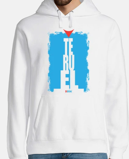 Felpa teruel-pañuelico uomo, jersey con cappuccio, bianco