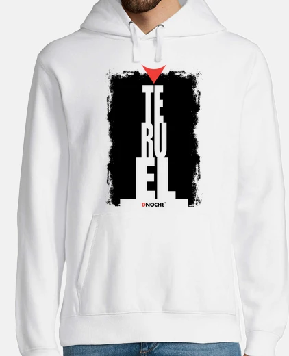 Felpa teruel-pañuelico uomo, jersey con cappuccio, bianco
