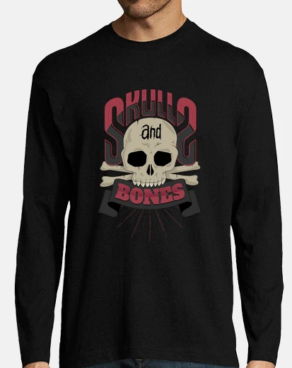T-shirt teschi e ossa tshirt uomini maniche long