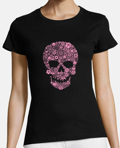 T-shirt Teschio  fiori