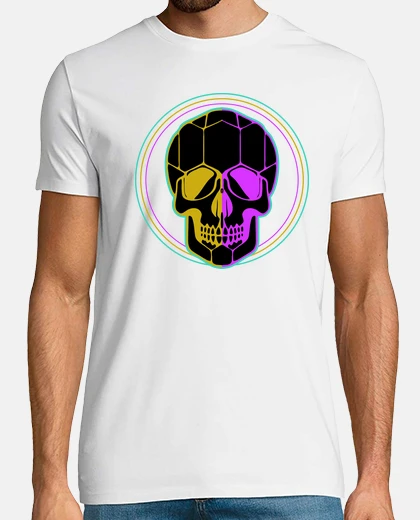 T-shirt teschio al neon