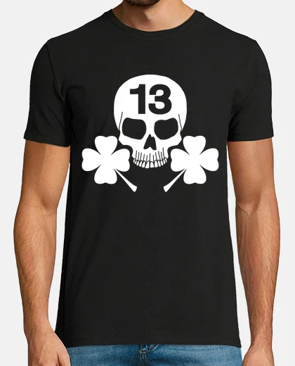 T-shirt teschio bianco fortunato