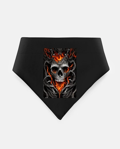 Mascotas teschio con serpenti di fuoco dark