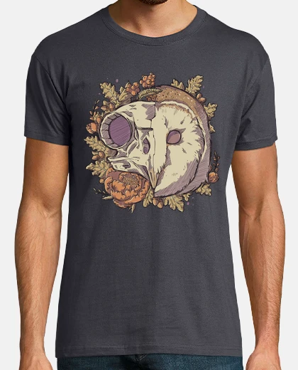 T-shirt teschio di barbagianni autunnale