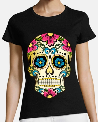 T-shirt teschio di candy floreale cooltee. tostadora
