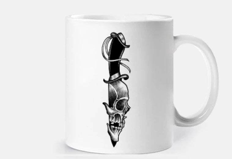 Tazza teschio di coltello style dotwork