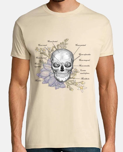 T-shirt teschio frontale - illustrazione di anatomia umana - t-shirt