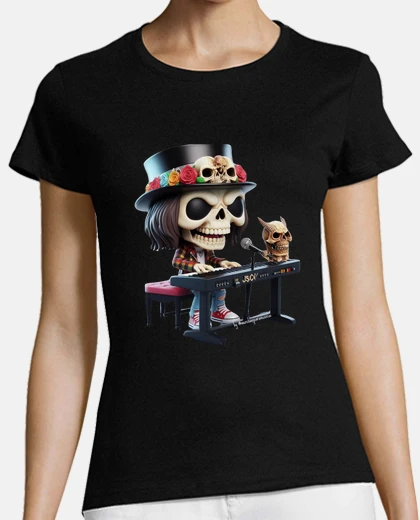 T-shirt teschio funk o tastierista