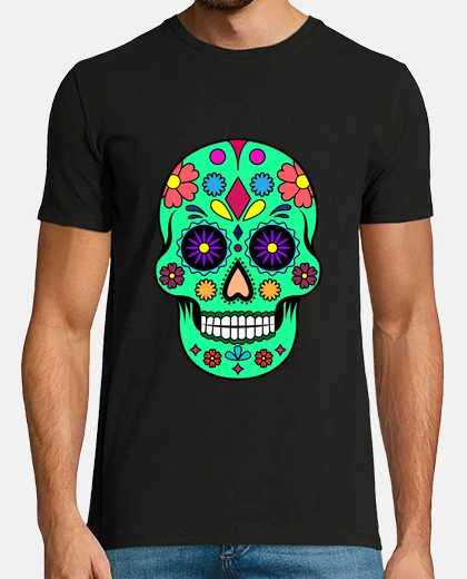 T-shirt teschio messicano verde