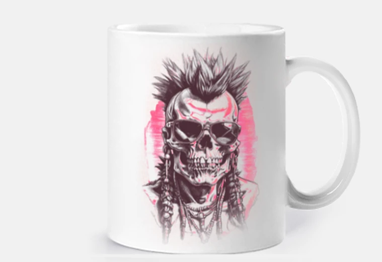 Tazza teschio punk indiano grande chef tazza di caffè tè cornetti infusione tisana