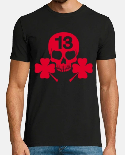 T-shirt teschio rosso fortunato