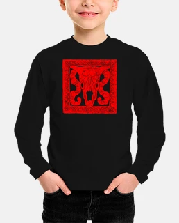 teschio animale rosso