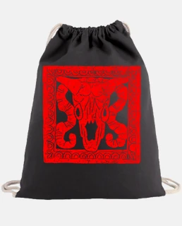 teschio animale rosso