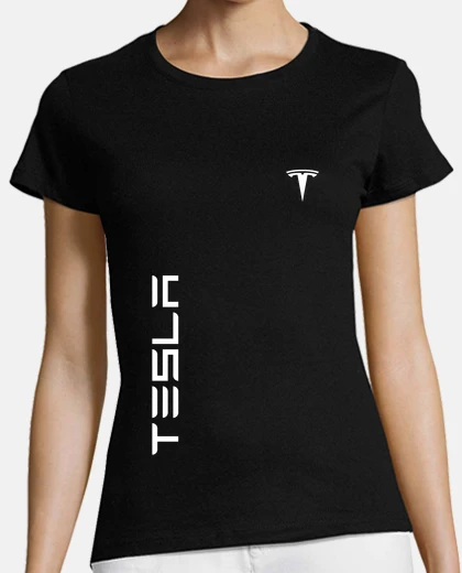 Playera tesla vertical y logo