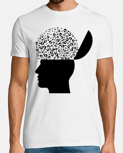 T-shirt testa con domande sull39ansia
