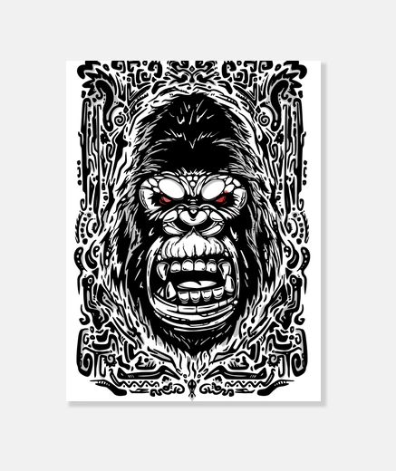 Stampa testa di gorilla
