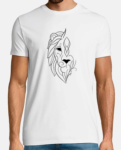 T-shirt testa di leone ornamentale