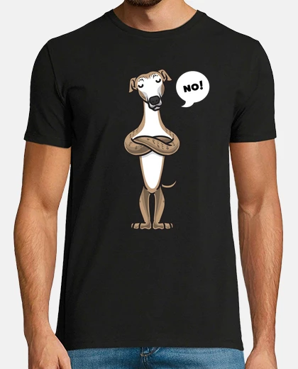 T-shirt testardo galgo espanol cane divertente
