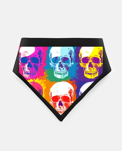 Mascotas tête de mort pop-art années 70