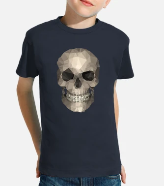 t te de mort tee shirt enfant manche courte bleu marine