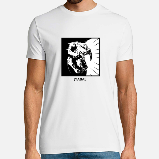 tête de mort minimaliste t-shirt chat yabai pour gothique et noir