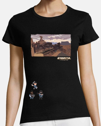 T-shirt tf2 retrospettiva blu ragazza