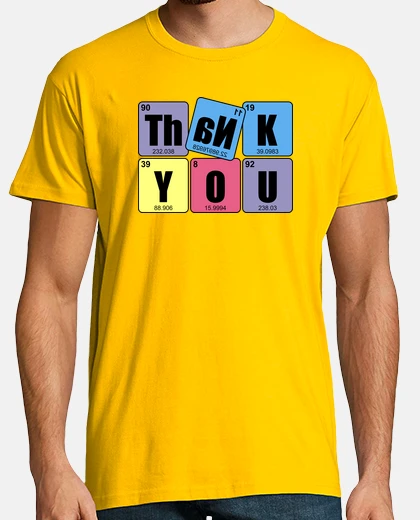 THANK YOU: Hombre, manga corta, amarillo limón, calidad extra