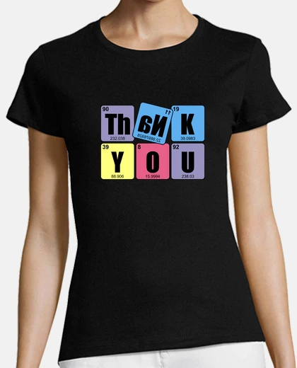 THANK YOU: Mujer, manga corta, negra, calidad premium