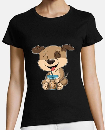 Tee-shirt thé à bulles chien kawaii i boba tea ot