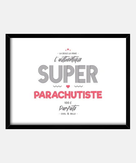 Framed the authentic super parachutist