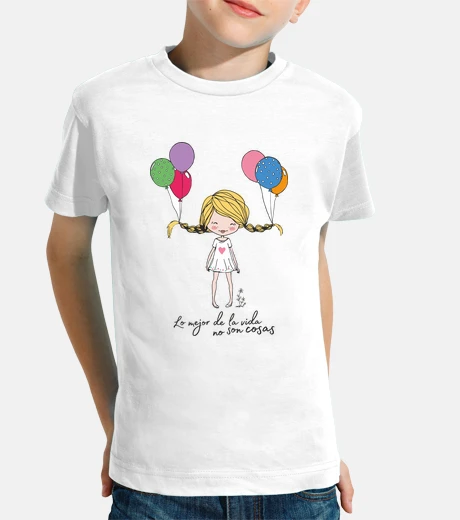 Kids the best of life are not things - girl and boy, short sleeve, white