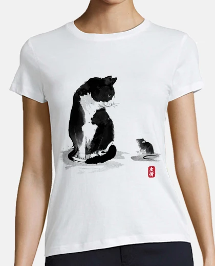 Playera The cat an the little mouse