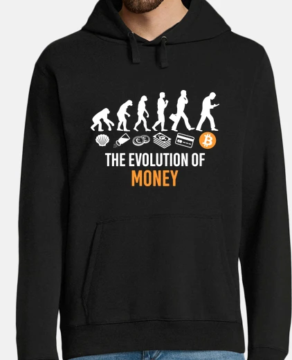 Sudadera The Evolution of Money Bitcoin
