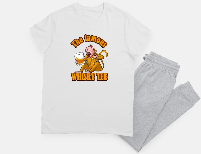 Pajama the famous whiskey tee drawing graphish