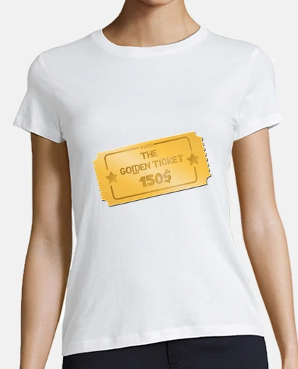 Camiseta The golden ticket 150 dólares, OMGS, Camiseta mujer, estilo béisbol