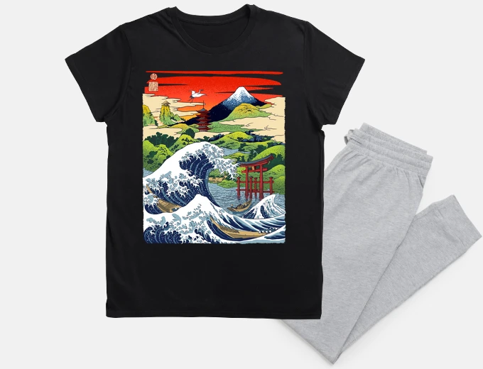 Pyjama the great japanese wave