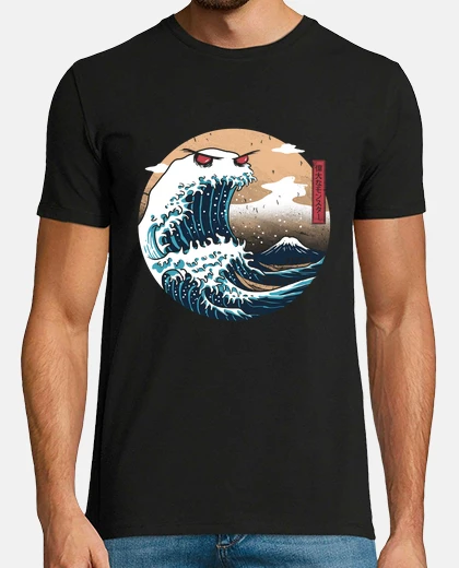 T-shirt the great monster of kanagawa shirt mens