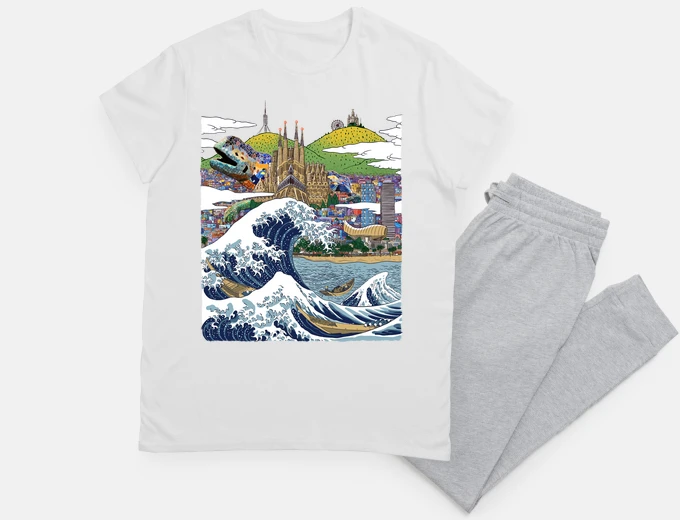 Pyjama the great wave in barcelona