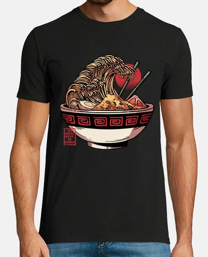 Camiseta THE GREAT WAVE OF RAMEN Hombre, manga corta