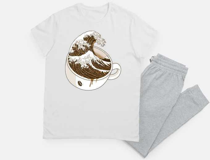 Pyjama the great wave off coffee