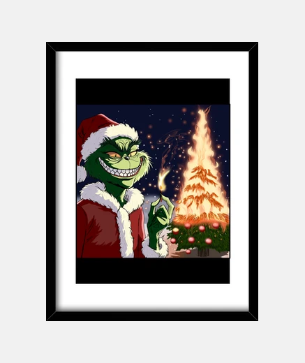Framed The Grinch burns christmas