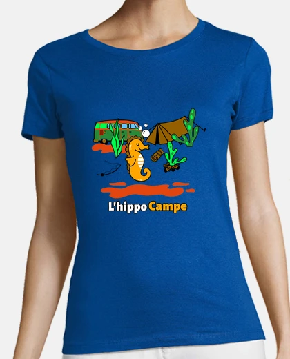 Playera the hippo camp camping seahorse