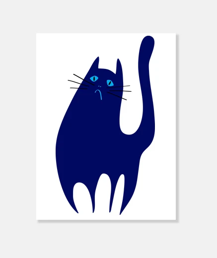 Wall the sad and blue cat