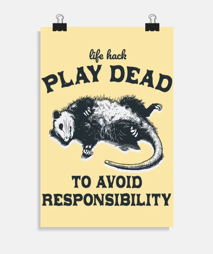 Poster the secret life hack play dead poster office living room studio craftsman