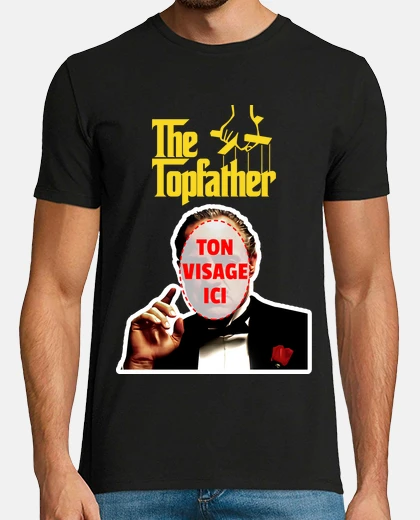 Tee-shirt the topfather avec ton visage cadeau fete des peres personnalisé