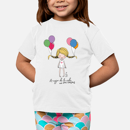 the best of life are not things - girl and boy, short sleeve, white