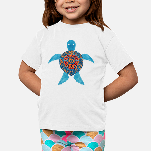 the blue tribal sea turtle
