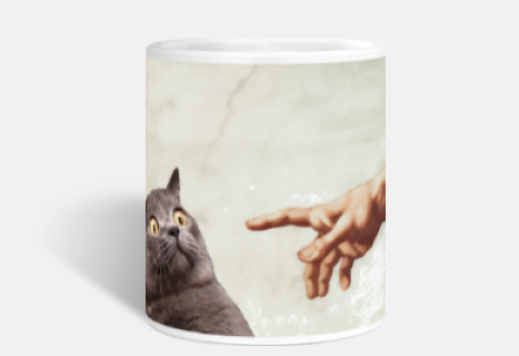 The Creation of Adam - funny cat gift art lover